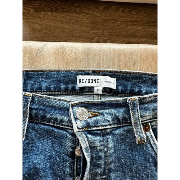 REDONE 50s Cigarette Jeans Medium Wash Retro Stone Size 31 Classic - Picture 4 of 9